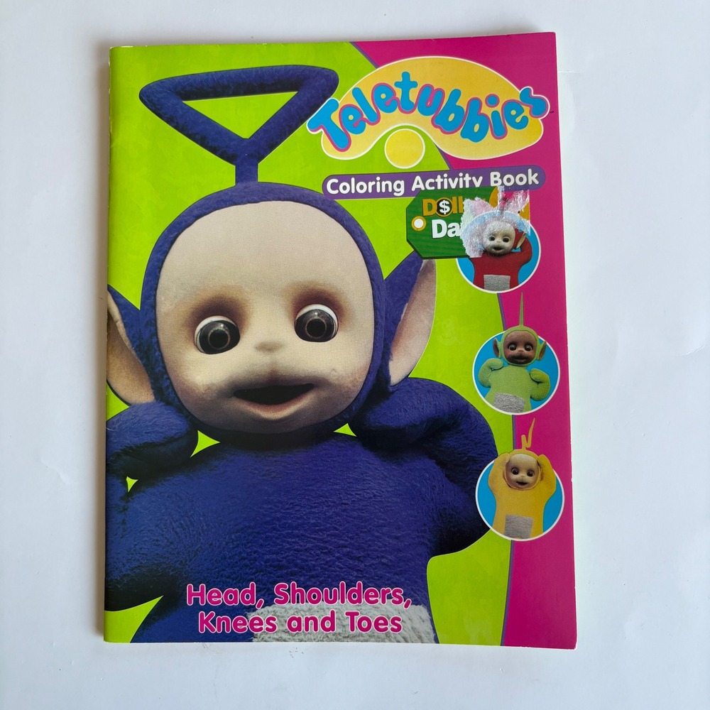 Vintage 2001 Teletubbies Coloring Activity Book Head Shoulders Knees & Toes NEW